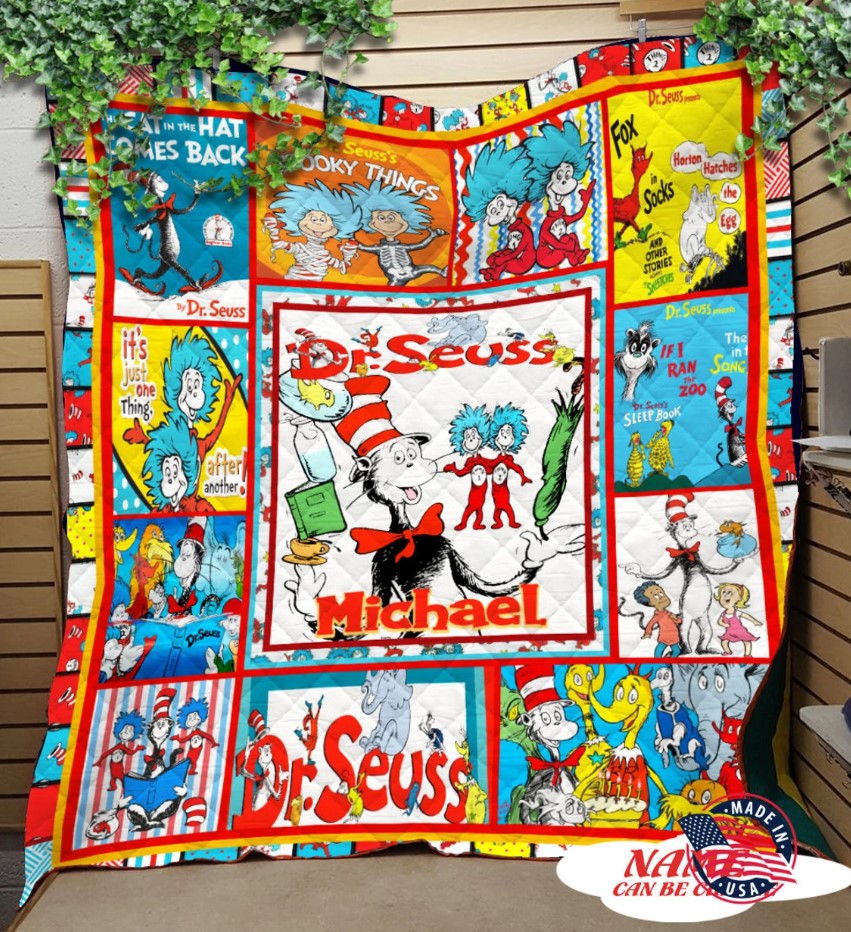 Personalized Dr Seuss Quilt Blanket Cat In A Hat Fleece Blanket Seuss Books Baby Quilt Lorax Baby Bedding